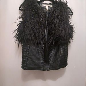 Fur and leather vest